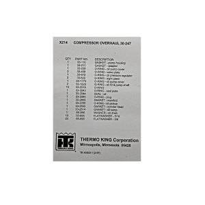 JOGO JUNTAS COMPRESSOR X214 THERMO KING 300247 30-247 - Imagen 8
