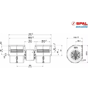 ELETRO VENTILADOR SPAL 30003189 008-B45/B-02 24V CARACOL TURBINA DUPLA - Imagen 5