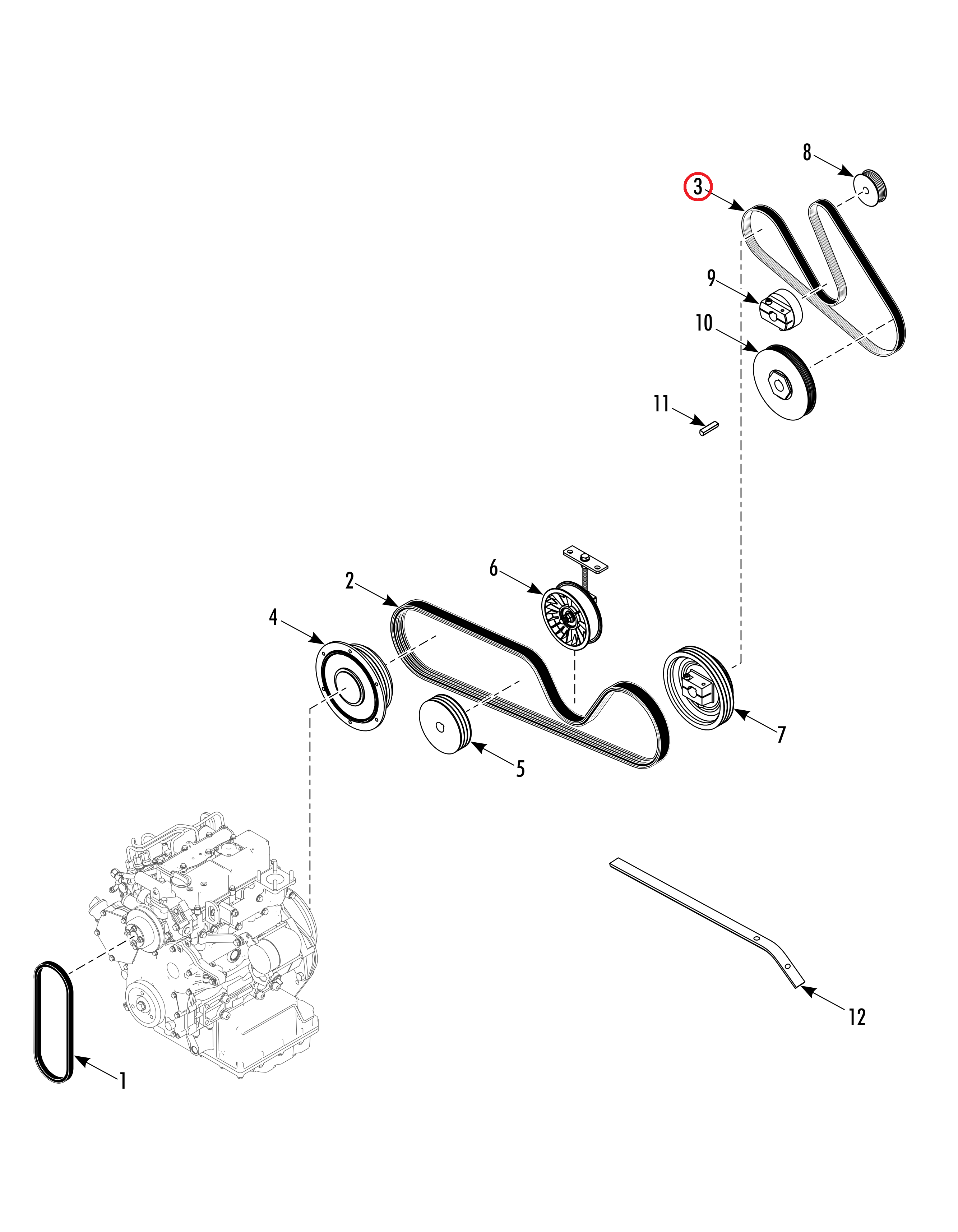 CORREIA EIXO SECUNDÁRIO / COMPRESSOR THERMO KING 781996 78-1996 T890 - Image 5