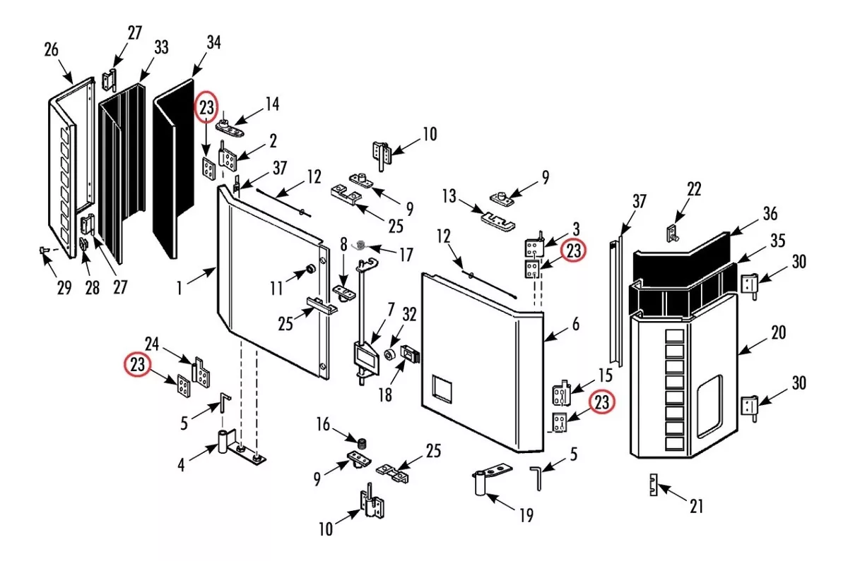 PLACA - DOBRADIÇA DA PORTA THERMO KING 915234 91-5234 SB-330 - Imagen 5